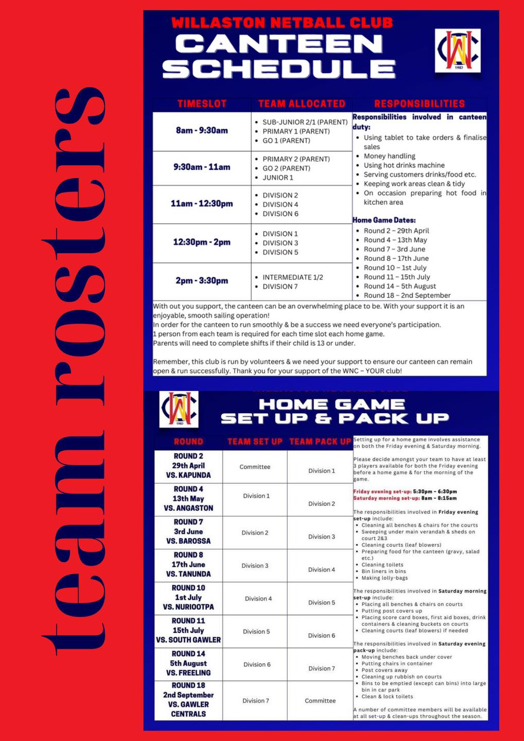 Season Information Willaston Sporting Clubs